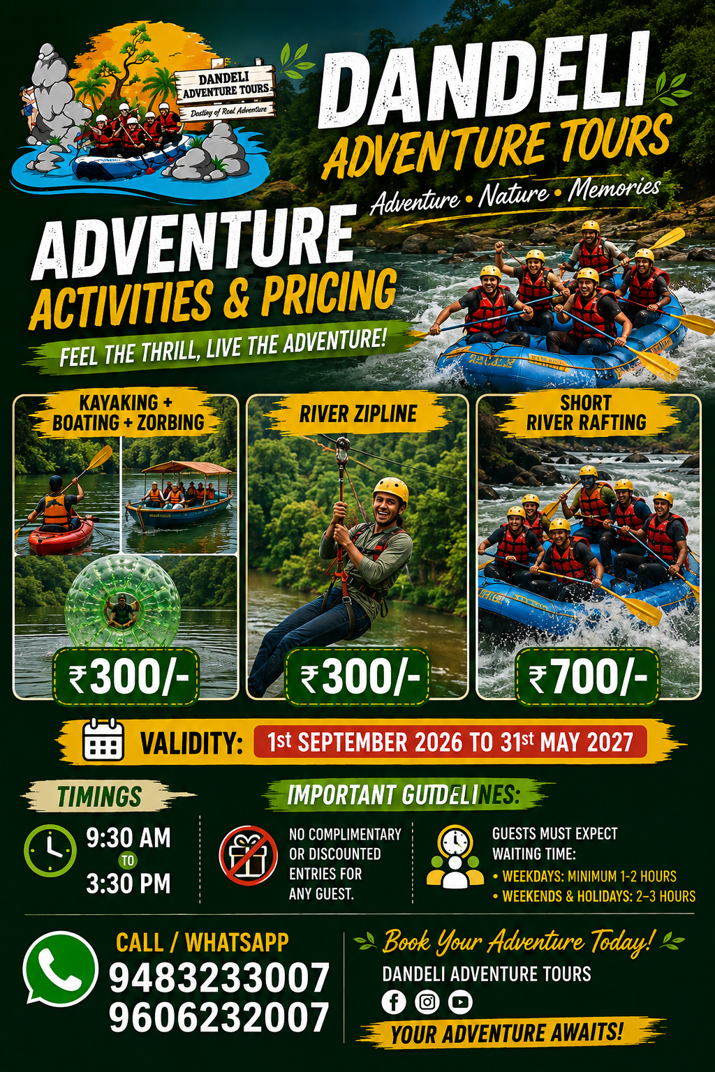 5 Water Activities Combo in Dandeli